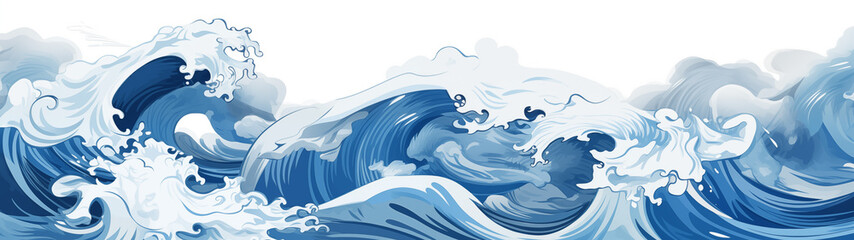  Illustration of Water Waves in Japanese Art