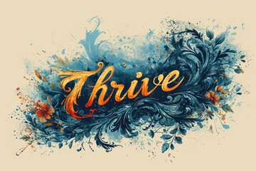 Wall Mural - Thrive Quote typography t shirt design art t-shirt design