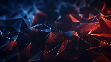 Wall Mural - abstract digital background of glowing triangles, polygons and three-dimensional shapes. an artistic
