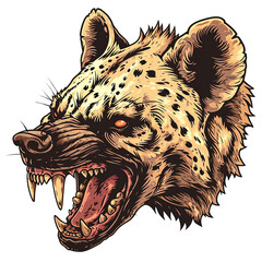 Wall Mural - Illustration Roaring Hyena Isolated