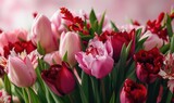 Fototapeta Tulipany - Beautiful flowers. Valentine's Day. Romantic background with flowers for birthday, wedding. Spring background with flowers