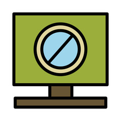 Computer Monitor Screen Filled Outline Icon