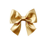 Fototapeta  - Gold bow ribbon isolated on transparent background