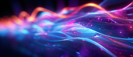 Wall Mural - experience the vibrant world of morphism with this fluorescent abstract wave.