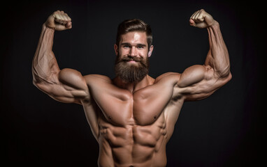 Poster - A strong muscles man showing off