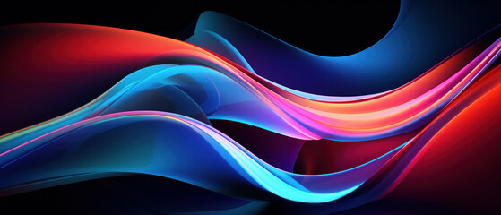 Wall Mural - Glowing lines and irregular shapes create a bright and modern design.