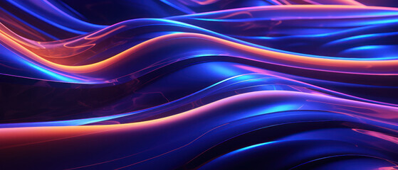 Wall Mural - futuristic neon rays blend with irregular shapes in this captivating design.