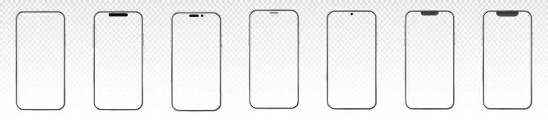 Mobile phone frame border. Modern smartphone vector template