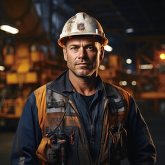 Wall Mural - Portrait of a oil rig worker