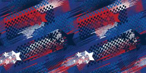 abstract seamless racing pattern with cheques board. grunge textured repeat print with chequered fla