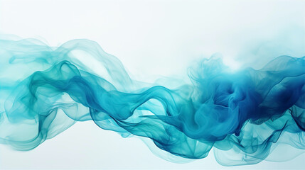 beautiful blue ink dissolve in abstract white environment, smooth lines and twisted shapes in motion