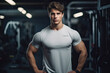 © Mongkol - A detailed gym scene with a serious young male model, embodying strength, determination, and the essence of an active lifestyle in athletic photography.