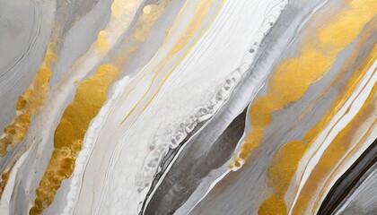 Sticker - abstract gray white and gold painting ai