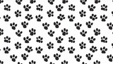 Fototapeta Desenie - pet paw pattern seamless pet footprints pattern cat or dog paw pattern on white background pet paw texture