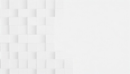 Wall Mural - random shifted rotated white cube boxes block background wallpaper banner with copy space