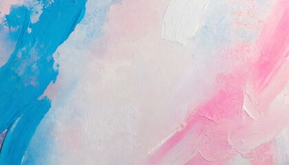 Sticker - art oil and acrylic smear blot canvas painting stucco wall abstract texture pink blue white color stain brushstroke relief grain texture background