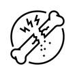 © vectorwin - brittle bone osteoporosis bone line icon vector. brittle bone osteoporosis bone sign. isolated contour symbol black illustration