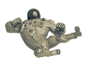 Wall Mural - astronaut cartoon is kicking in karate or mma style