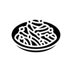 Poster - chinese noodles chinese cuisine glyph icon vector. chinese noodles chinese cuisine sign. isolated symbol illustration