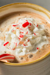 Canvas Print - Warm Sweet Holiday Peppermint Hot Chocolate Cocao