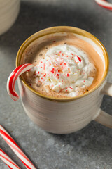 Canvas Print - Warm Sweet Holiday Peppermint Hot Chocolate Cocao