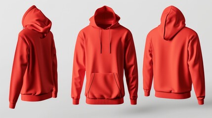 Mock Up Red Hoodie created with Generative AI Technology, ai, generative