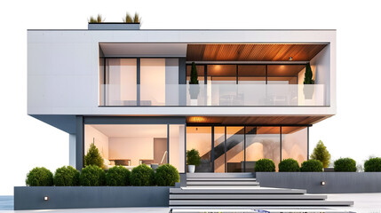 Wall Mural - Modern House Isolated on Transparent Background