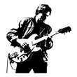 Rock Guitarist in Action Vector Illustration