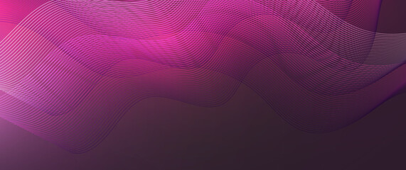 Wall Mural - abstract background with glowing wave. purple and red gradient flowing wave lines. modern wave lines