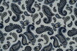 fabric texture - white with blue patterns
