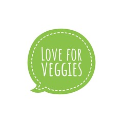 Canvas Print - ''Love for veggies'' Vegetarian Quote Design Illustration