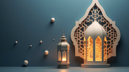 Wall Mural - Photo ramadan mubarak concept minimalistic illustrative