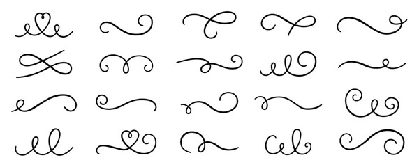 Wall Mural - swirls and scrolls ornament doodle. wedding decoration, decorative design elements, filigree curls, 