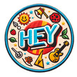 hey embroidered patch badge