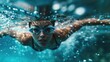 synchronized swimmer in a graceful underwater routine generative ai