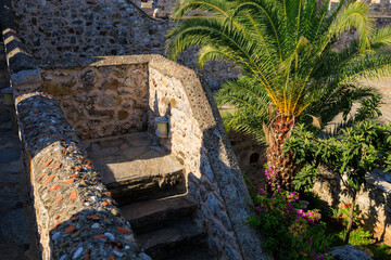 Wall Mural - Steps of the ancient fortress. Background with selective focus and copy space