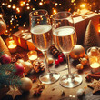 © Emma - Wine or champagne glasses on New year's eve or new year's eve party