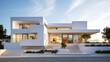 Modern white house exterior with clean lines