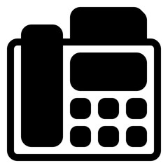 Sticker - fax icon in solid style