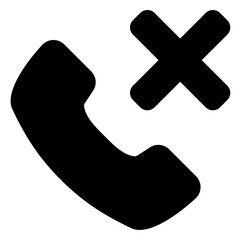 Canvas Print - missed call icon in solid style