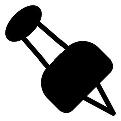 Poster - push pin icon in solid style