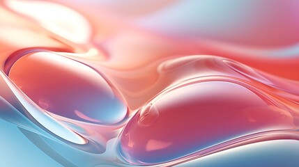 Wall Mural - Liquidy blob abstract with smooth abstract gradient in one color. 