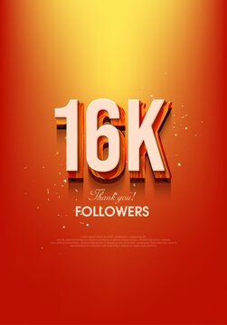 Modern design to say thank you for achieving 16k followers.
