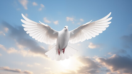 White dove. Freedom and peace concept. Independence.