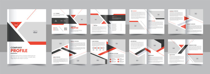 Wall Mural - modern company profile brochure, business portfolio brochure, annual report, 16 page minimalist busi