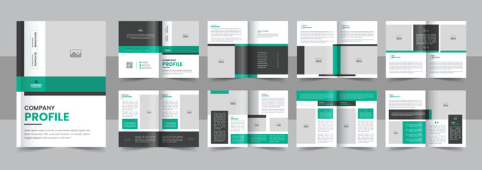 Wall Mural - corporate company profile brochure template design, minimalist corporate brochure design layout