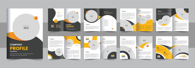 Wall Mural - company profile brochure design layout, minimal business portfolio brochure design template vector
