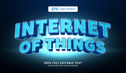 Wall Mural - Design editable text effect, internet of things text vector illustration