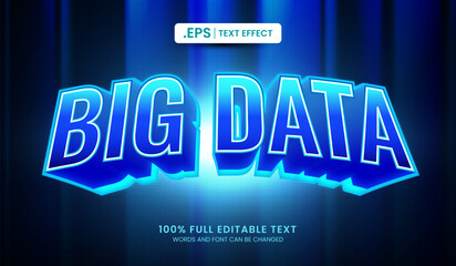 Poster - Design editable text effect, big data text vector illustration