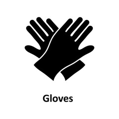 Gloves icon. Black filled vector illustration. Gloves symbol flat sign on white background..eps